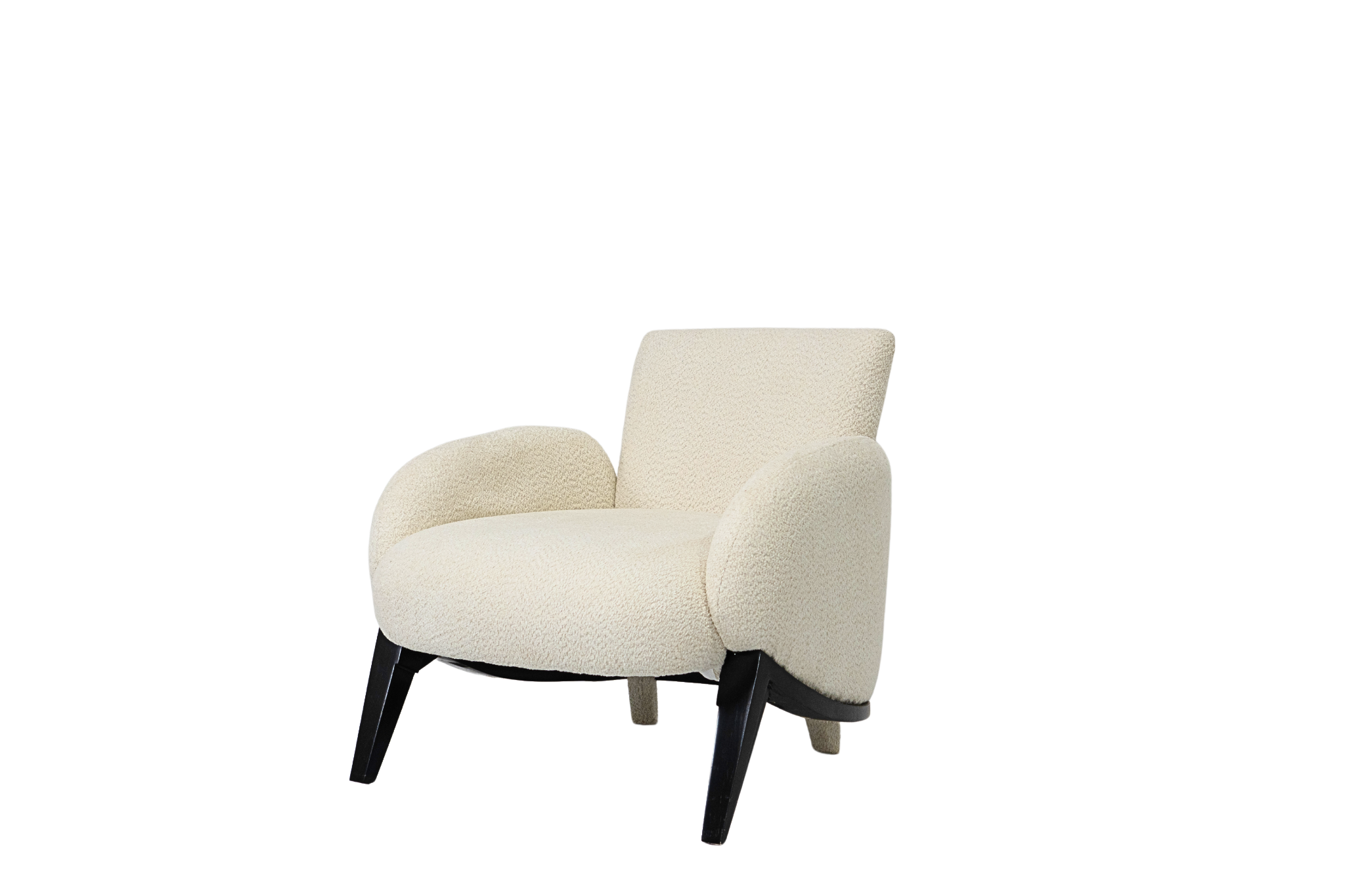 LOTUS - Fauteuil tissu bouclette en relief