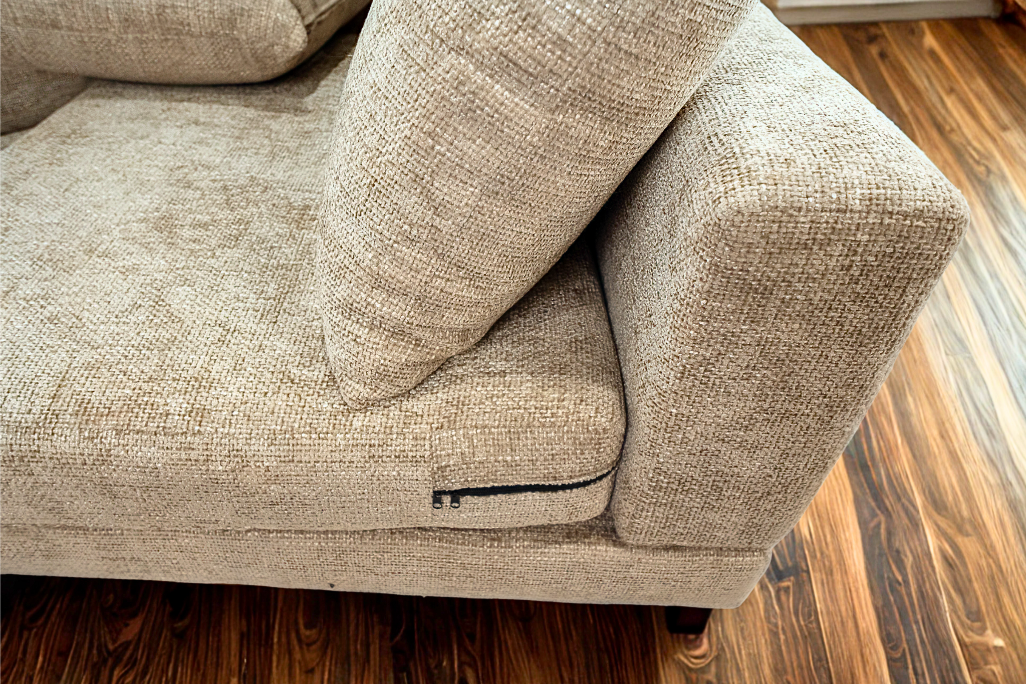 RAMSES - Salon complet tissu texture tissée dense effet naturel ultra doux