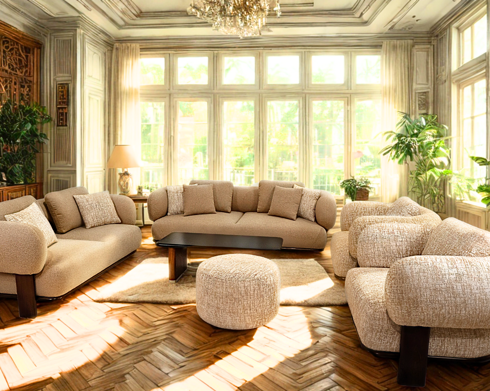 EBENE - Salon complet style contemporain organique chic