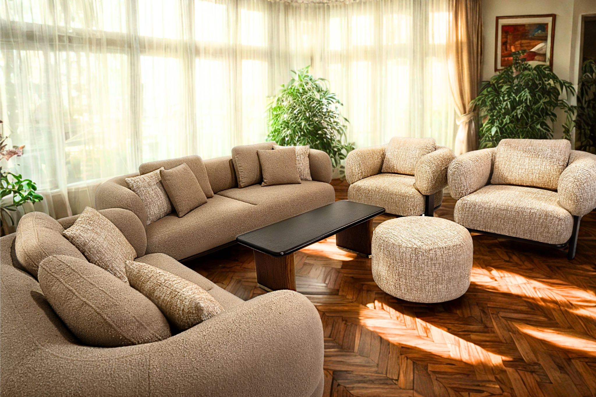 EBENE - Salon complet style contemporain organique chic