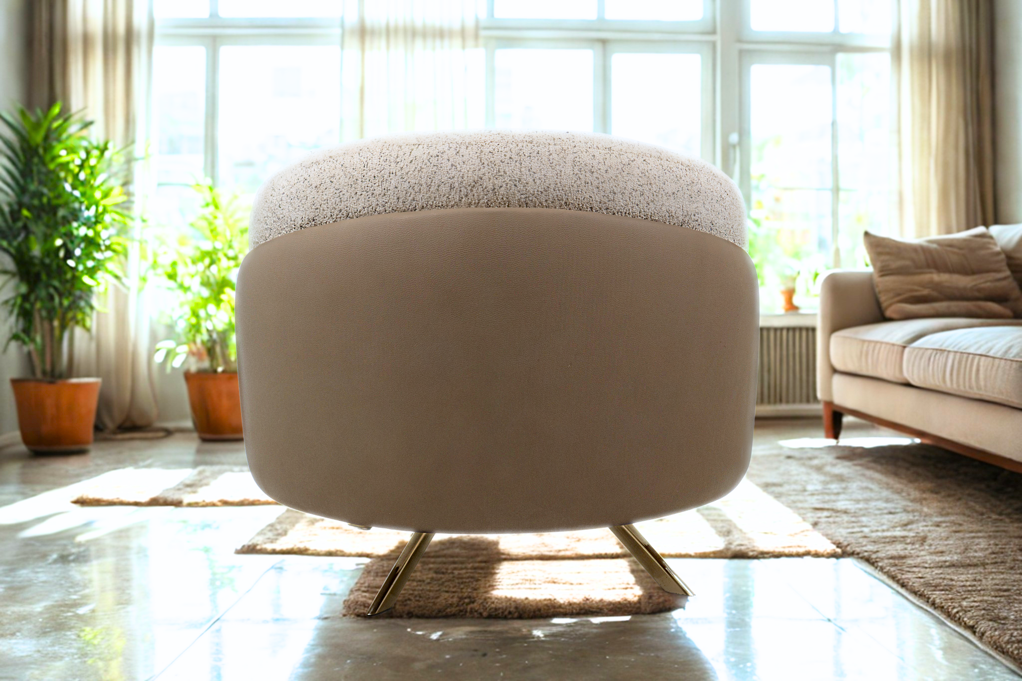 ASOUAN - Salon complet deux tissus au style contemporain et enveloppant
