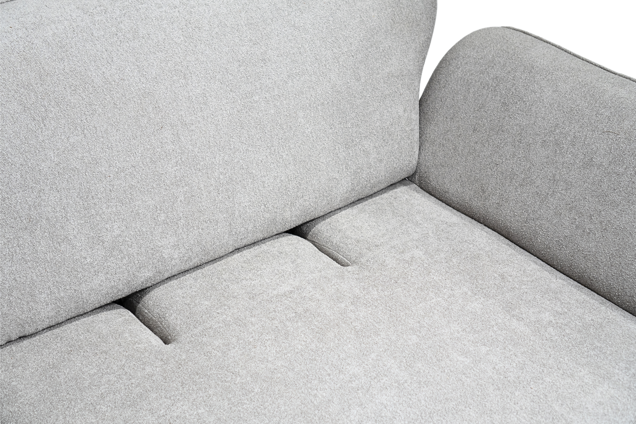 LOUXOR - Canapé d'angle tissu texturé, finition douce, tissage fin et régulier
