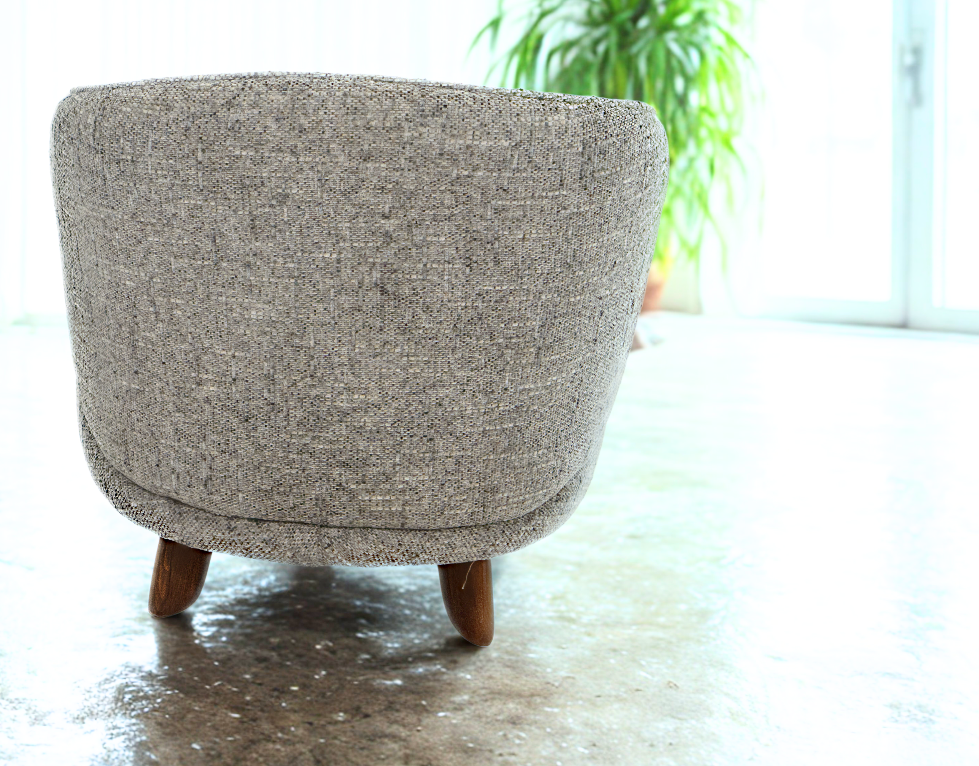 LOUXOR - Fauteuil tissu bouclette doux