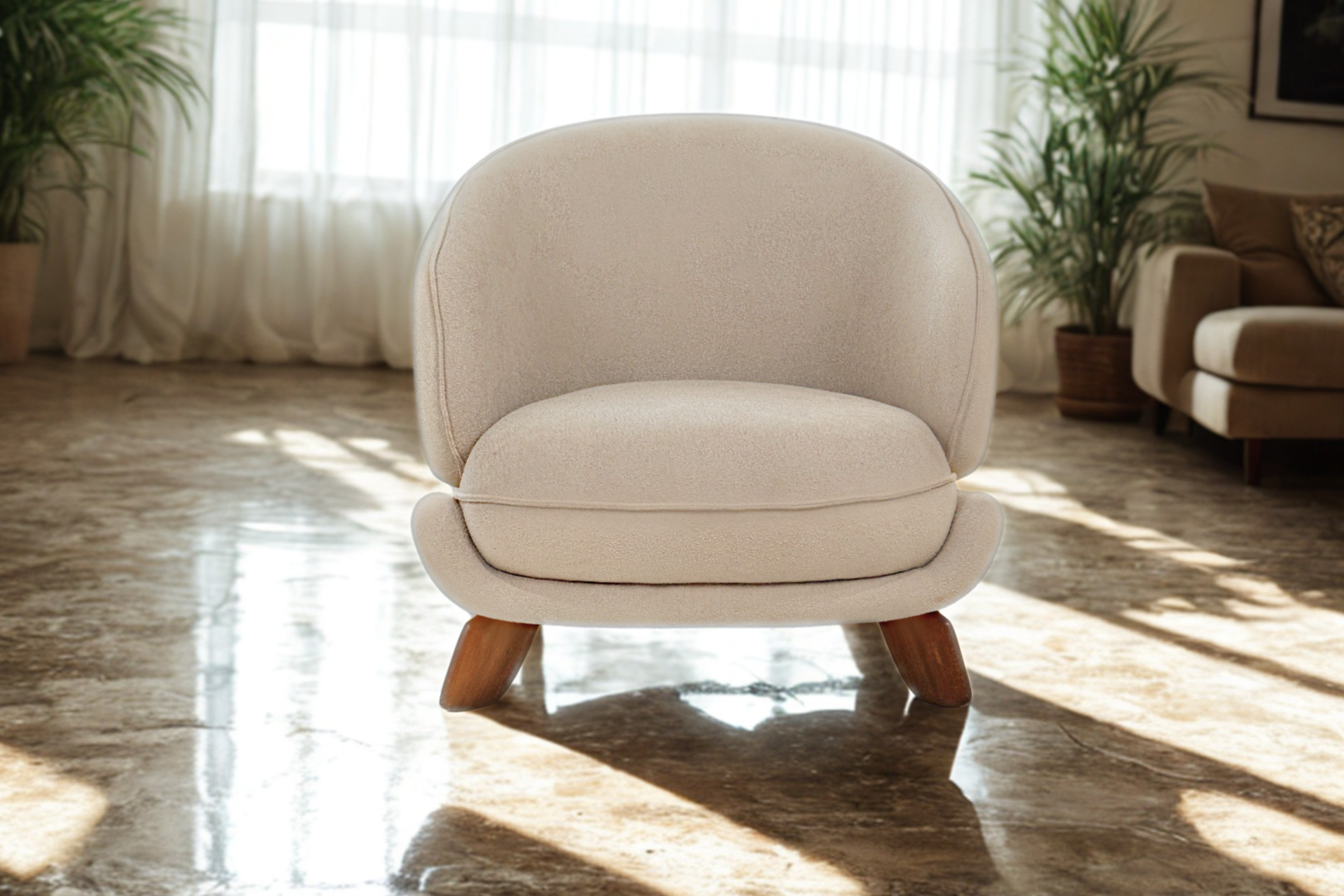 SPHINX - Fauteuil tissus bouclette