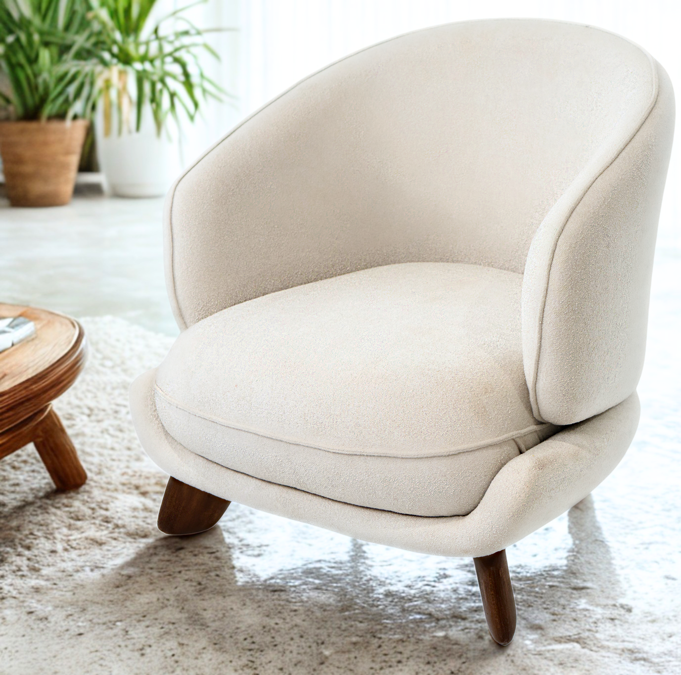 SPHINX - Fauteuil tissus bouclette