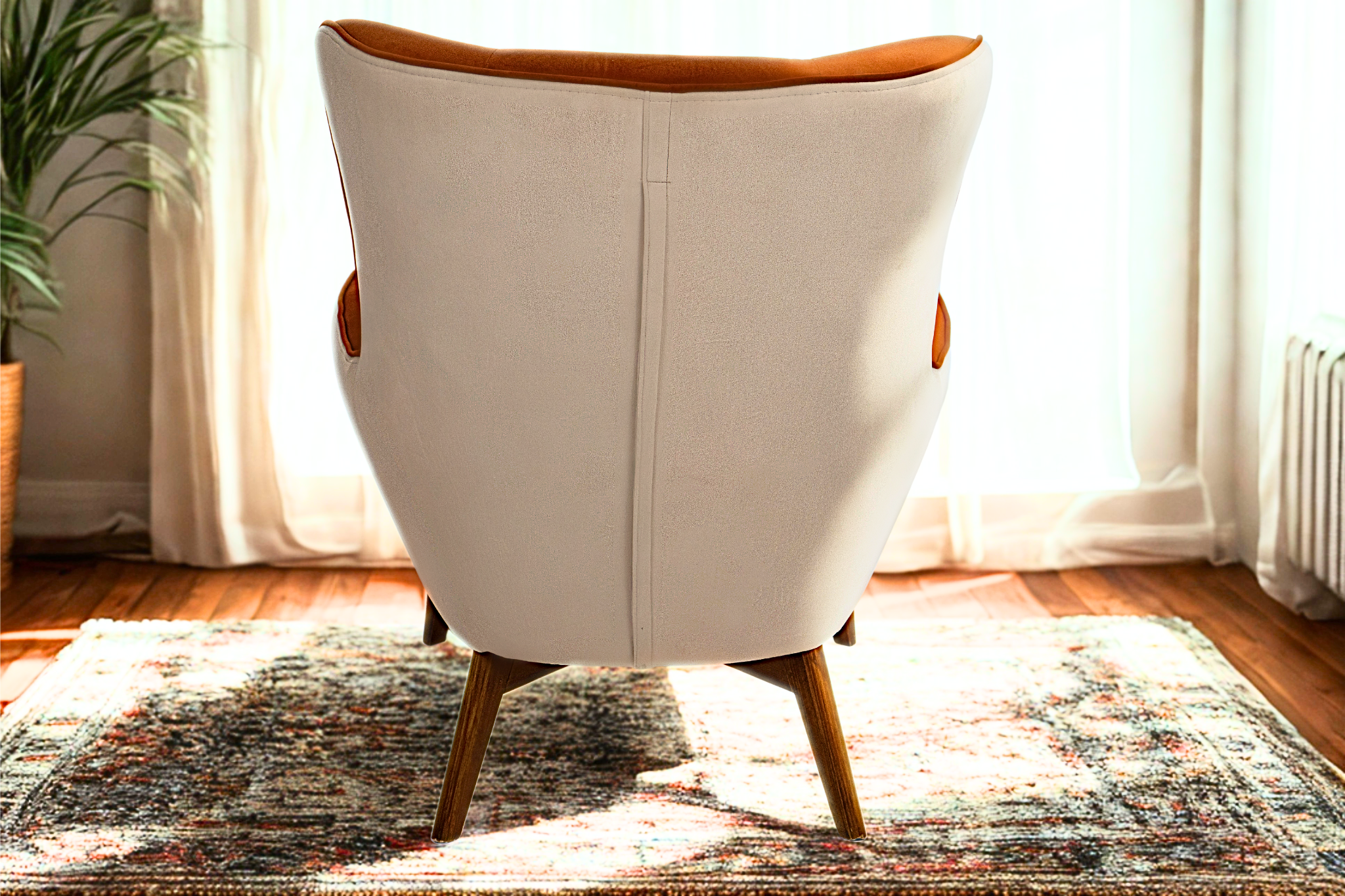 NEFERTITI - Fauteuil velours haut de gamme et détails couture