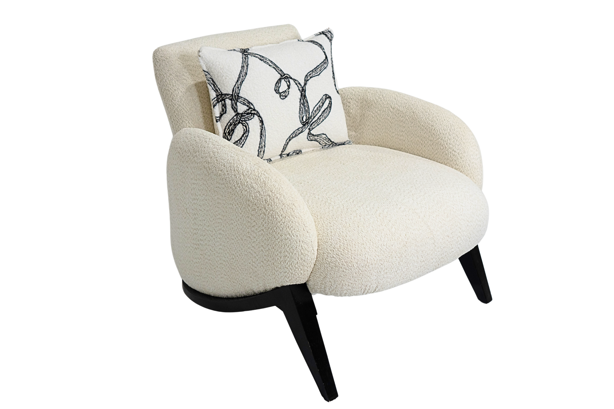LOTUS - Fauteuil tissu bouclette en relief