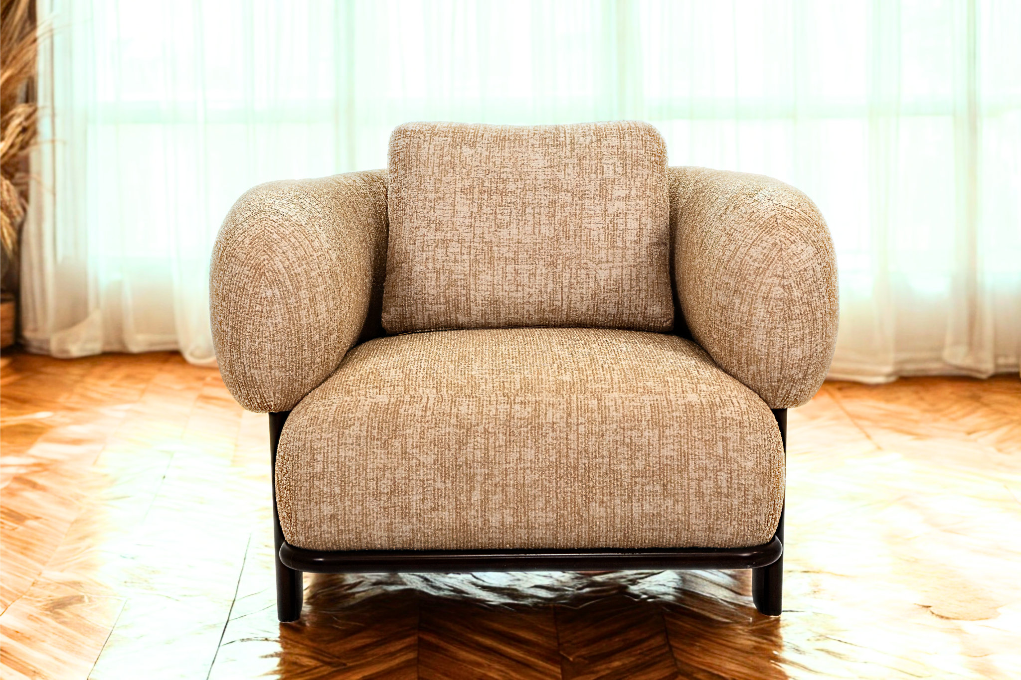 EBENE - Fauteuil tissu chiné à relief