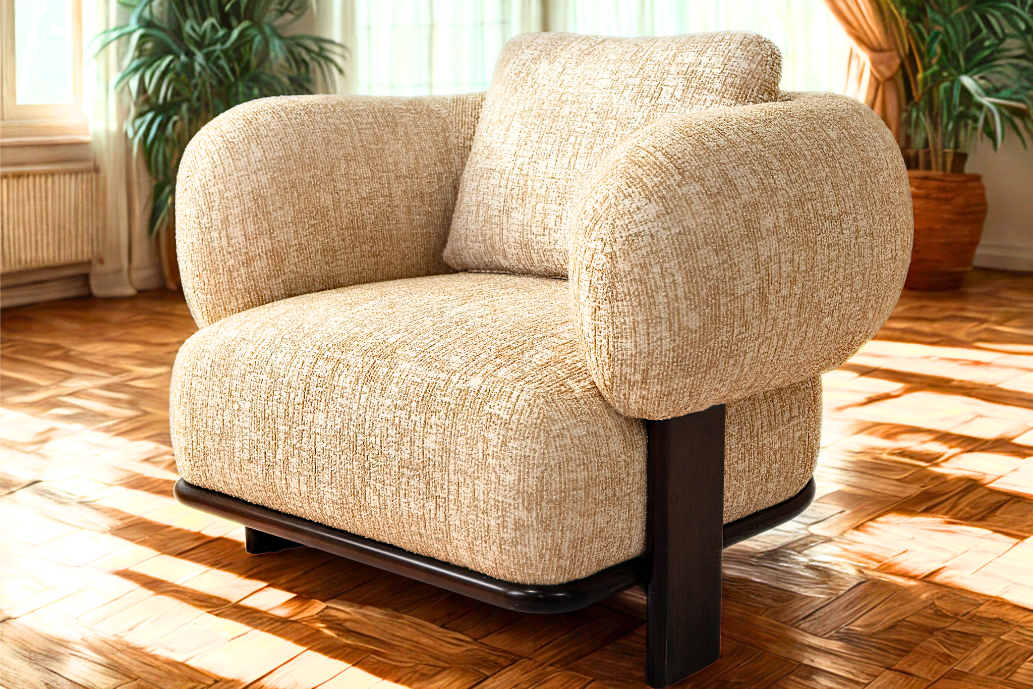 EBENE - Fauteuil tissu chiné à relief