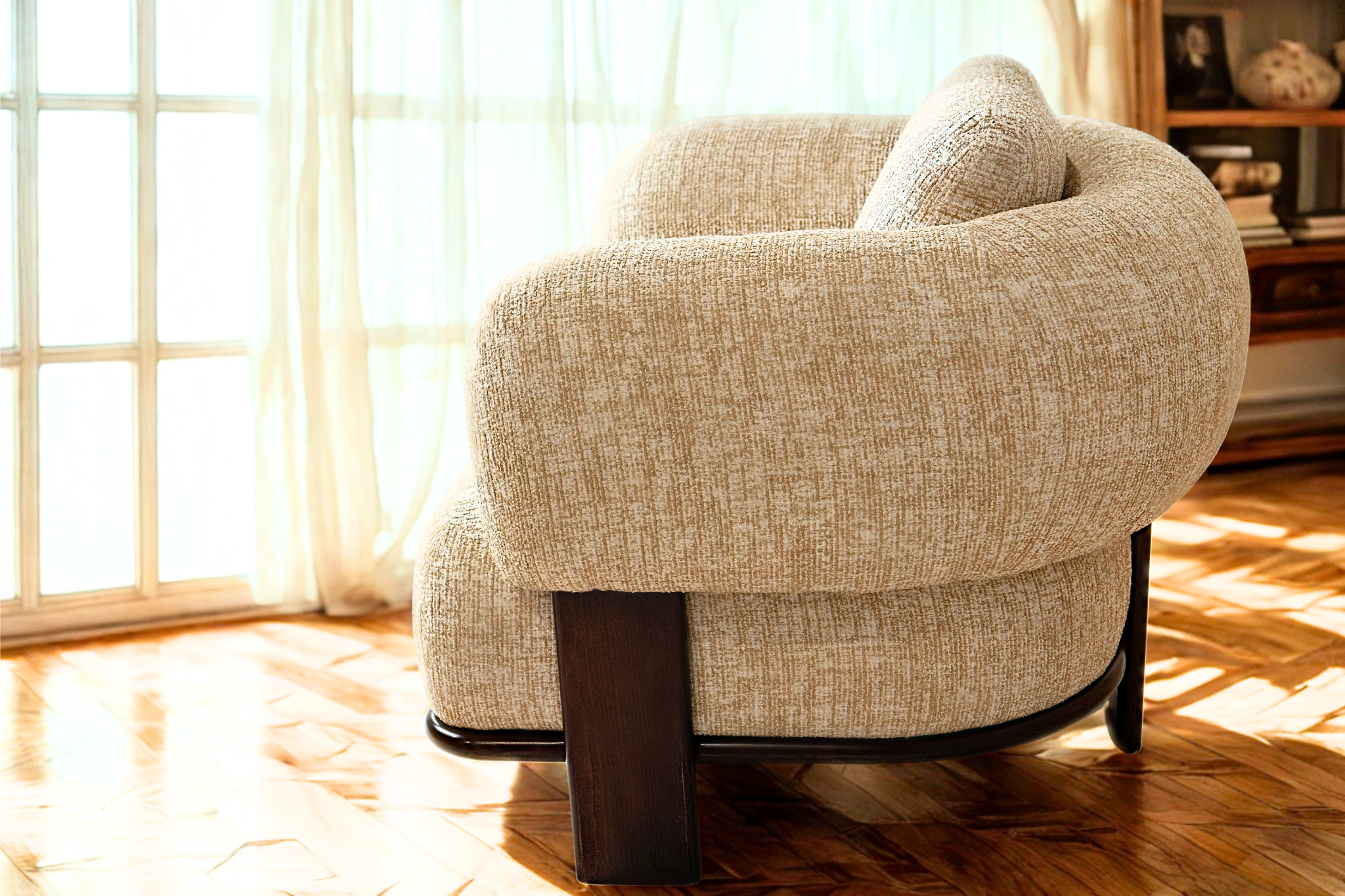 EBENE - Fauteuil tissu chiné à relief