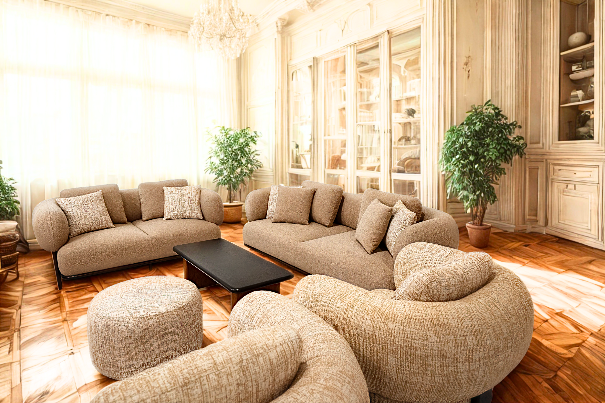 EBENE - Salon complet style contemporain organique chic