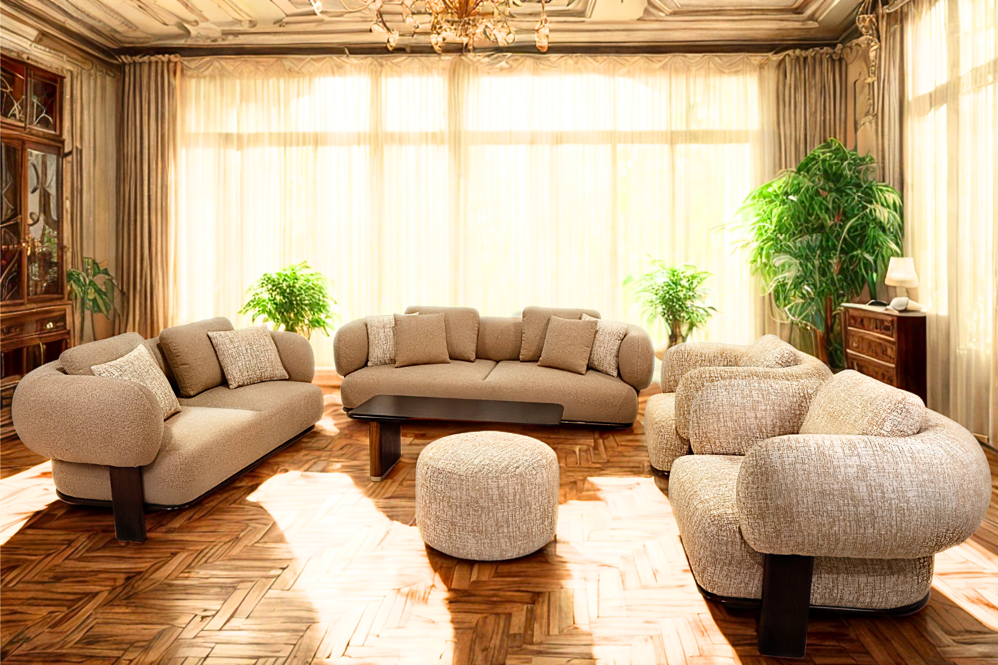 EBENE - Salon complet style contemporain organique chic