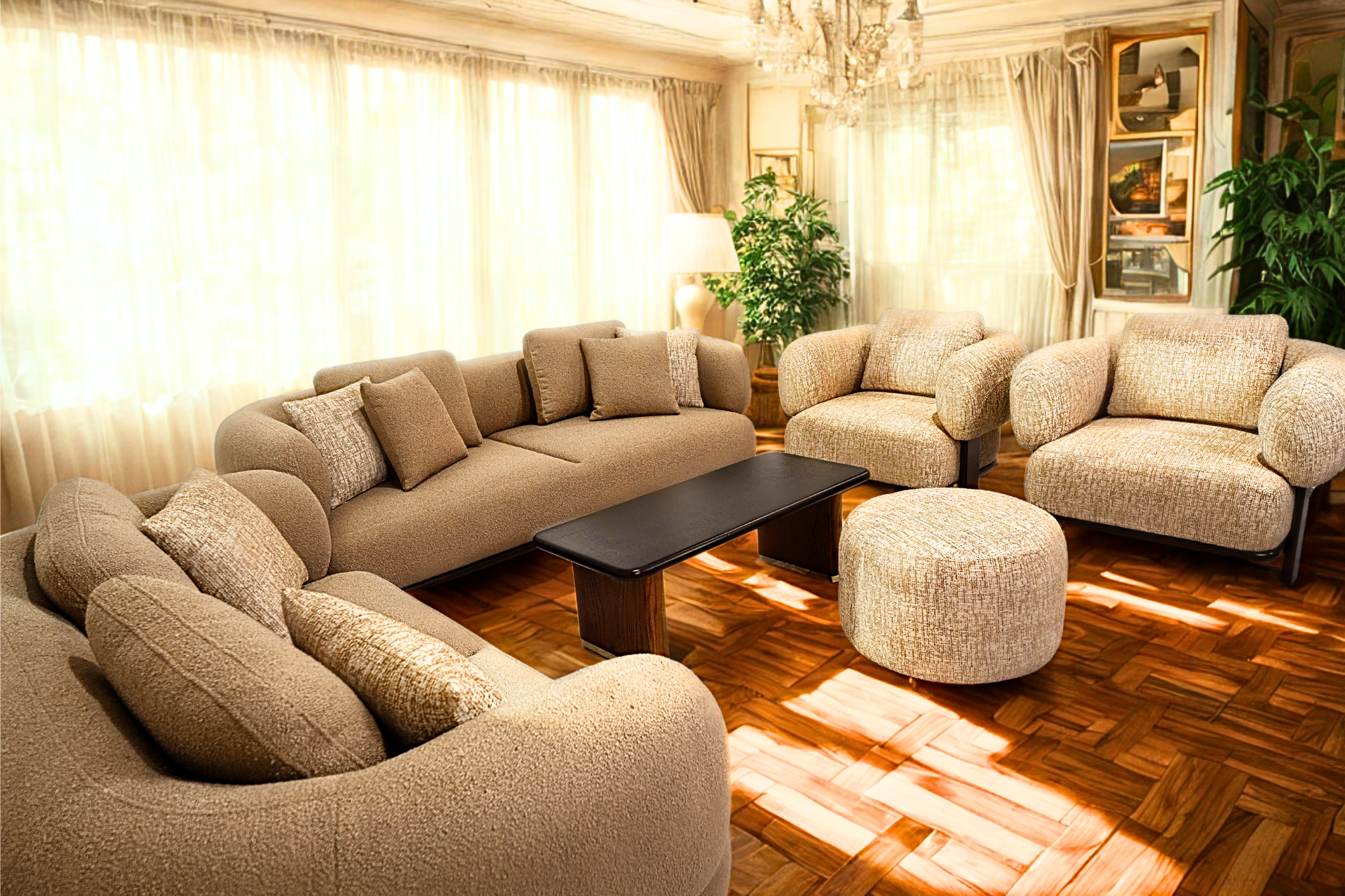 EBENE - Salon complet style contemporain organique chic
