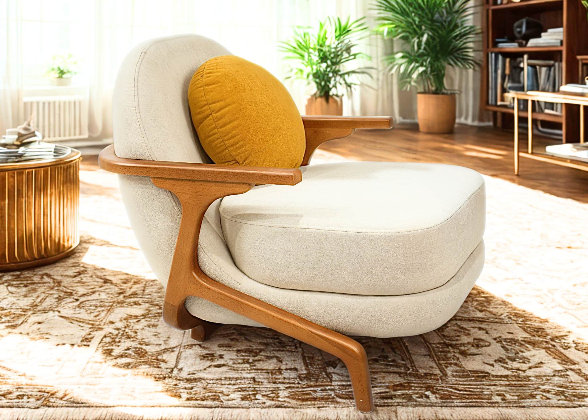 OASIS D'EMERAUDE - Fauteuil velours style scandinave