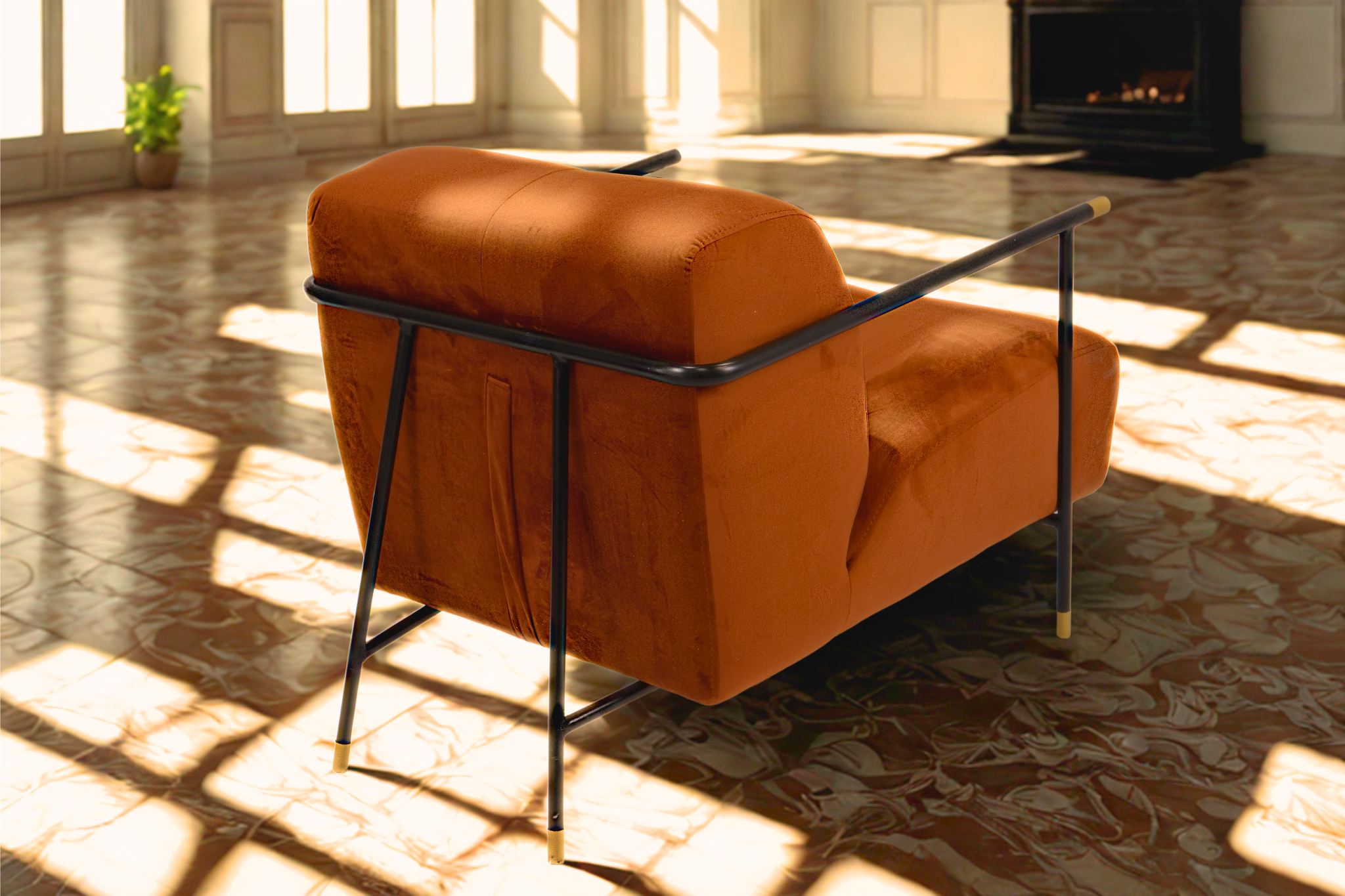 MEMPHIS - Fauteuil en velours