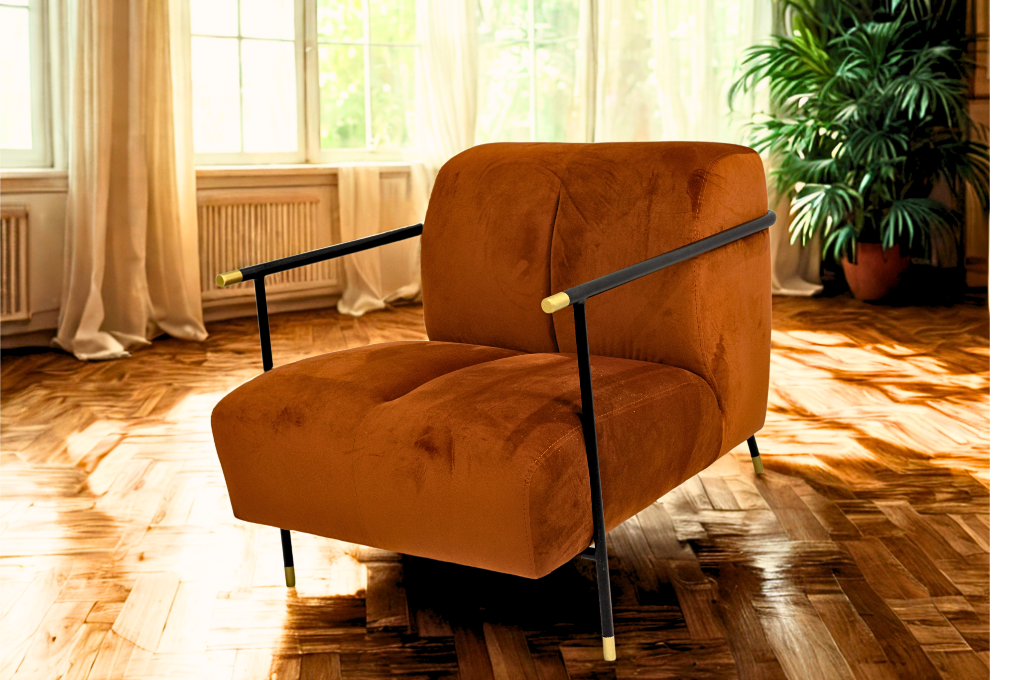 MEMPHIS - Fauteuil en velours