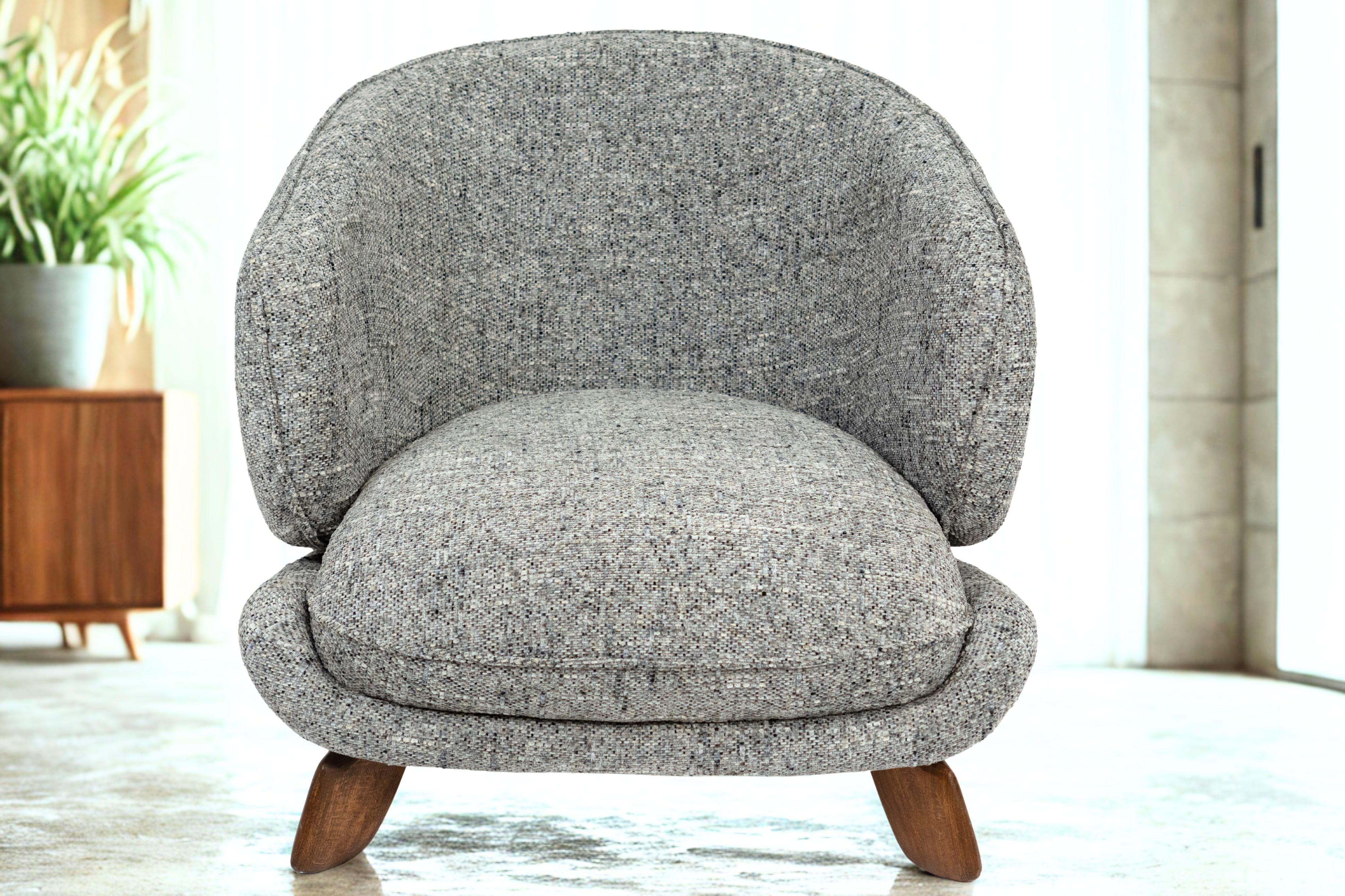 LOUXOR - Fauteuil tissu bouclette doux